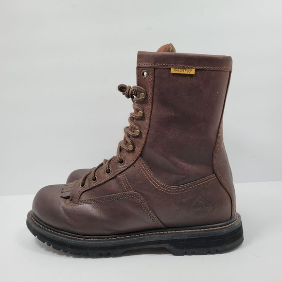 Work Zone Oil Resistant Waterproof Mens Brown Leather Work Boots N880 US Size 12 - Picture 2 of 11
